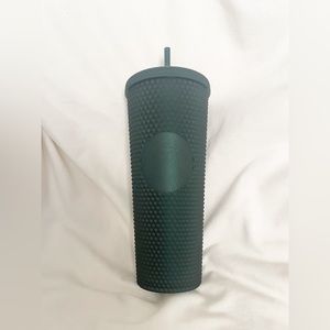 Starbucks Matte Dark Green Soft Touch Studded Tumbler Cold Cup Venti 24oz